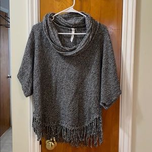 Cowl neck poncho